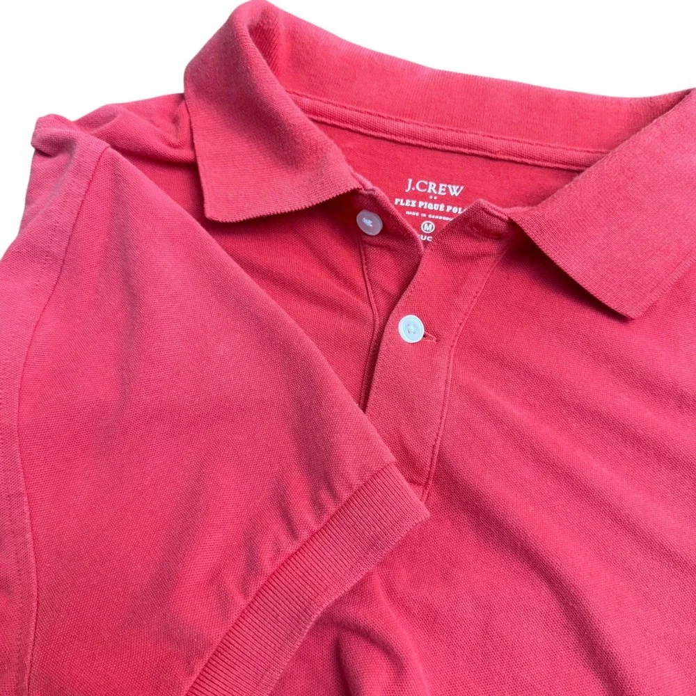 J. Crew Mens Red Flex Pique Polo Shirt Untucked Size M‎ Short Sleeve